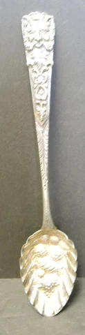 Antique Georgian Silver Era Berry Spoon With Cernunnos Handle Cover