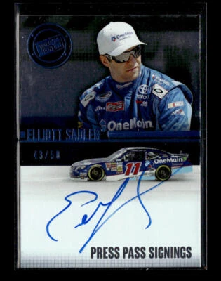 2015 Press Pass Cup Chase #PPS-ES Elliott Sadler Press Pass Signings Blue #/50 - Image 1 of 2