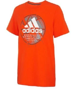 adidas Boys Size 6 Orange Basketball Graphic T Shirt New - Picture 1 of 3