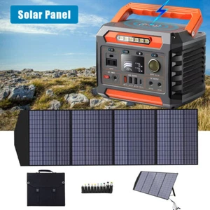 300W Portable Solar Panel IP65 Waterproof w/ 300W 288Wh External Battery Charger - Picture 1 of 36