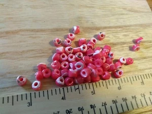 Approximately 100 Stained Coral Pink - Vintage Mother of Pearl Beads - 7 mm - Picture 1 of 3