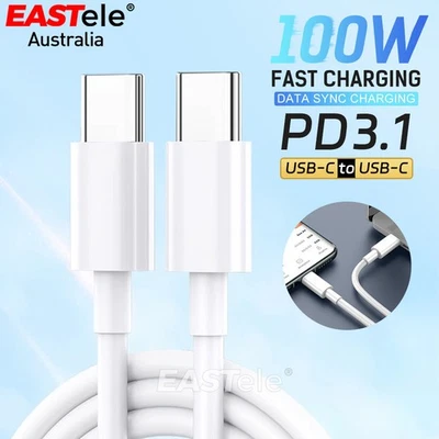 100W USB Type C to USB-C Cable Data Fast Charging For APPLE SAMSUNG GOOGLE OPPO - image 1 of 4