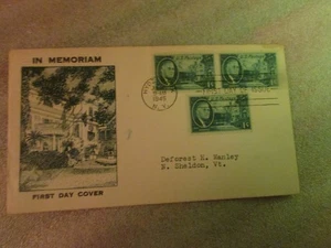 FDR IN MEMORIAM FIRST DAY COVER ENVELOPE JUL 26, 1945 - Picture 1 of 2