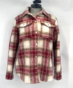 BB Dakota by Steve Madden Plaid Shacket Silver Snap Closure Women's Small - Picture 1 of 15
