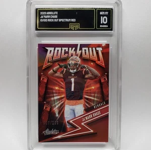Panini Absolute 2023 - Rock Out Ja'Marr Chase #11 Spectrum Red/100 GMA 10 - Imagen 1 de 2