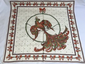 VINTAGE Emilio Pucci Fuilio Tan Orange Green Bird Print Mod Mini Scarf Hanky 17” - Picture 1 of 6
