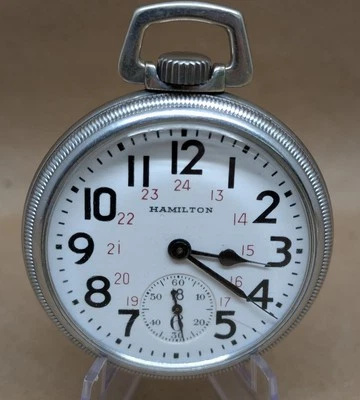 VTG Rare 1942 Hamilton 992B Lever Set US GOVT 16S 21J WWII Pocket Watch- WORKS - Image 1 of 4