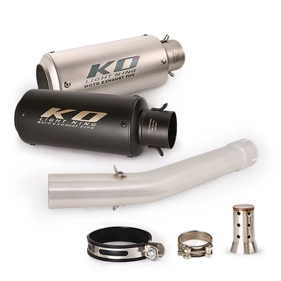 Tubo medio de escape negro silenciador puntas sistema antideslizante para Yamaha YZF R6 1998-2005 Foto 1 de 4