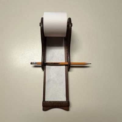 Vintage Rustic Wood Wall Mounted Tear Away Notepad Memo Board Kitchen List - Image 1 of 4