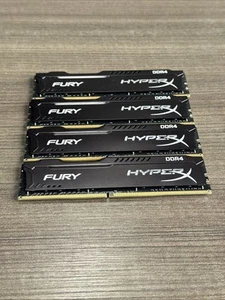 HyperX Fury 32GB 4x 8GB DDR4 2666 PC4-21300 HX426C15FB/8 Memory Ram Kit - Picture 1 of 4