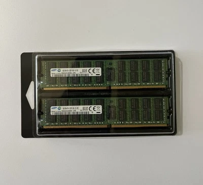 32GB RAM (2x16GB) Kit PC4 DDR4 2R ECC Reg Server Major Brands **TESTED-WORKING** - Image 1 of 4