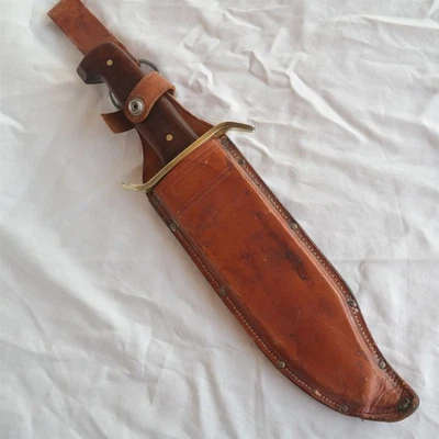 Cuchillo Bowie marca Western 1969-70 de colección hecho en EE. UU. hoja de 9 5/16" W49 (LEER) Foto 1 de 4