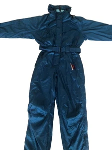 Tuta da sci vintage anni 80 donna blu nordica tutto in uno taglia EU 40 UK 12 # 209 - Foto 1 di 2