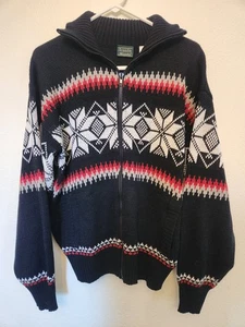 Scandia Woods Herren Medium Winter Weihnachten Pullover schwarz & rot Reißverschlusstaschen - Bild 1 von 6