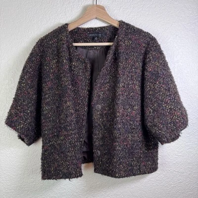 Cárdigan Lafayette 148 Marrón Mezcla Lana Boucle Talla 14 Foto 1 de 4