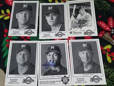 Fotos 5x7 de los Cerveceros de Milwaukee Chris Speir Johnny Logan y Valerio de Los Santos  Foto 1 de 4