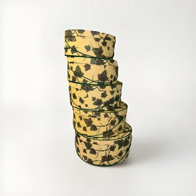 Stackable Boxes Decorative Cardboard Storage/ GiftBoxes Ivy Vines Set (5) Used - Image 1 of 4