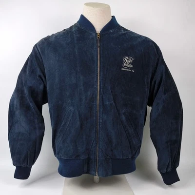 Chevignon Lederjacke Wildleder Right Choice dunkelblau Gr. XXL (XL) vintage 80s - Bild 1 von 4