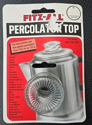 FITZ-ALL Vidrio Repuesto Percolador Superior Transparente Universal Café 13/16" - 1-1/2" Foto 1 de 2