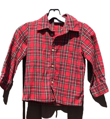 Camisa de franela Good Lad Holiday a cuadros leñador roja con botones para niño talla 5 Foto 1 de 4