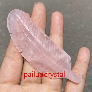 1 pieza Colgante Calavera Cristal Cuarzo Pluma Cuarzo Rosa Natural Gema Curativa 3.4" - Imagen 1 de 11