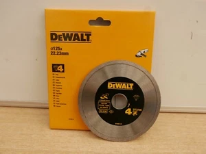 DeWALT DT3736 5" 125MM X 22.2MM DIAMOND CUTTING DISC No 4 TILES CERAMICS ETC - Picture 1 of 2