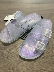 Kids Unisex Beach Sandals Shoes Wonder Nation - Jelly Clear Size 2  *NEW w/ Tag* - Picture 1 of 3