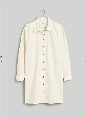 NWT Madewell Womens Mini Shirt Dress XS Corduroy Pockets Button Front Cotton - Image 1 of 4