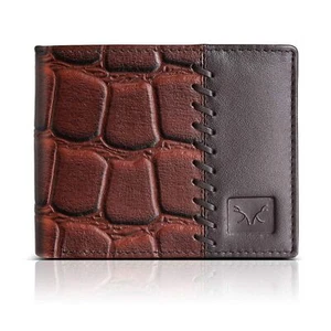 NEW Brown Leather Men's Wallet Bifold RFID Blocking Premium Quality - Picture 1 of 8