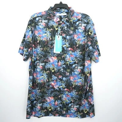 Roundtree Yorke Caribbean Short-Sleeve XLT Black Red Blue Green White Floral NWT - Image 1 of 4