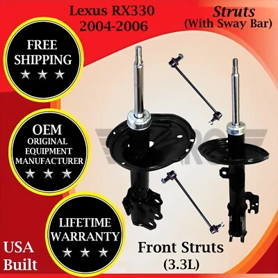 Puntales delanteros Monroe OEM con barra estabilizadora para Lexus RX330 2004-2006 garantía de por vida Foto 1 de 4