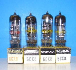 6CX8 NOS Sylvania vintage radio audio amplifier vacuum tubes 4 valves tested - Picture 1 of 3