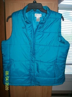 Chaleco acolchado Studio Works cremallera completa verde azulado sin mangas grande Foto 1 de 4