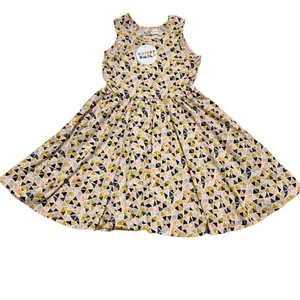 Dot Dot Smile NWT Girl's Size 3/4 Pink Black Geometric Print Tank Twirl Dress - Picture 1 of 6