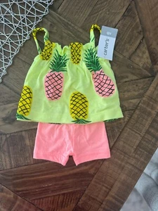 Vestido y conjunto corto de piña Carter's de 2 piezas en amarillo - recién nacido - Imagen 1 de 1