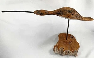 Carved Long-Billed Curlew on Stand by ALEX BUDERER 1988 FREE USA SHIPPING! - Picture 1 of 11