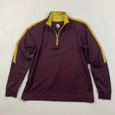 Pullover Callaway 1/4 Cremallera Para Hombre Grande Golf Rendimiento Granate Ropa Activa Absorbente Foto 1 de 4