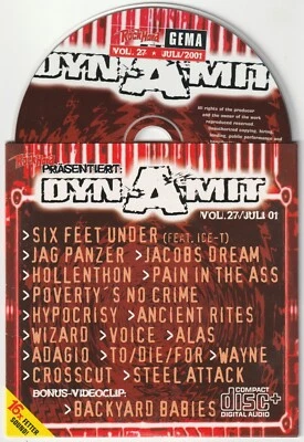 ✪ ROCK HARD DYNAMIT #27/2001 MAGAZIN BEILAGE-CD NEUW. TOP NM-VG+ - Bild 1 von 3