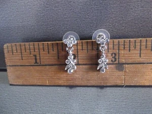 1 par de pernos colgantes de cristal antiguos de 1" pulgada - Imagen 1 de 8