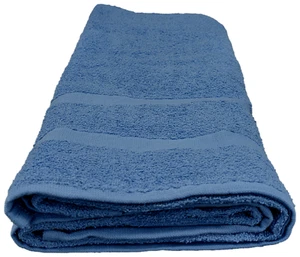 2 Piece - Hotel & Spa Pool Beach Towels 100% Ring Spun Cotton Solid Blue - Picture 1 of 4