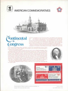 Panel de estampillas #35 10c Congreso Continental #1543-1546 USPS con logotipo invertido - raro - Imagen 1 de 1