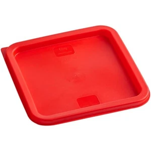 Choice 6 and 8 Qt. Red Square Polypropylene Food Storage Container Lid -Set of 2 - Picture 1 of 2