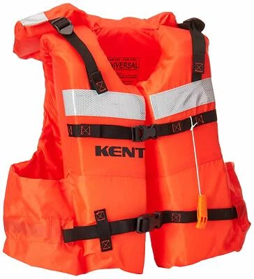 Kent Type 1 Commercial Universal Adult Life Vest Jacket PFD with Whistle ORANGE - Изображение 1 из 4