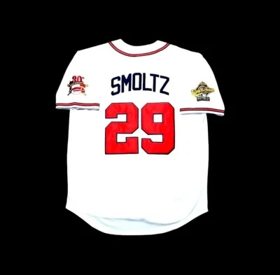 John Smoltz Atlanta Braves Jersey 1995 World Series Throwback Stitched NEW SALE! - Image 1 of 4