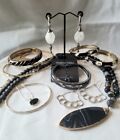Jewelry Lot Black Goth Gold & Silver Tone Natural Stone Necklace NWT Vera Wang