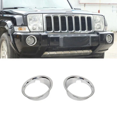 Chrome ABS Car Front Bumper Fog Light Lamp Cover for Jeep Commander 2006-2010 - Изображение 1 из 4