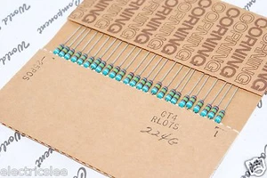 4pcs - CORNING 100K RL07S 104G 2% Resistor (0.25watts) - Picture 1 of 6