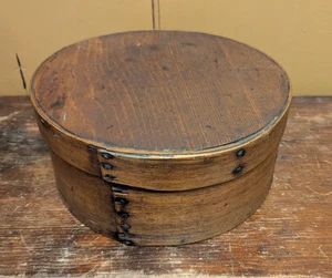 Antique 1800's Primitive Early 9.5" Bentwood Pantry Box w/ Lid 19thC Measure - Picture 1 of 14