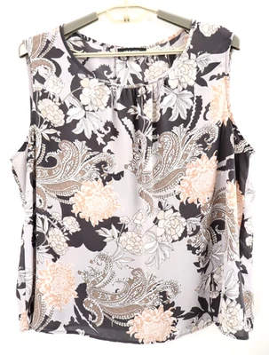 Camiseta sin mangas NINE WEST para mujer ligera de poliéster floral multicolor talla 2X PLUS Foto 1 de 4