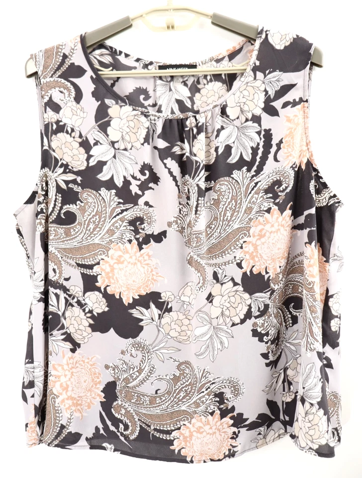 Regata feminina NINE WEST leve poliéster floral multicolorida tamanho 2X PLUS - Imagem 1 de 4